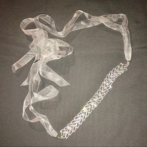 Rhinestone Belt with Organza Ribbon